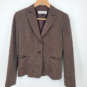 Tahari ASL Women's Brown Plaid Blazer Jacket Size 2 Petite‎